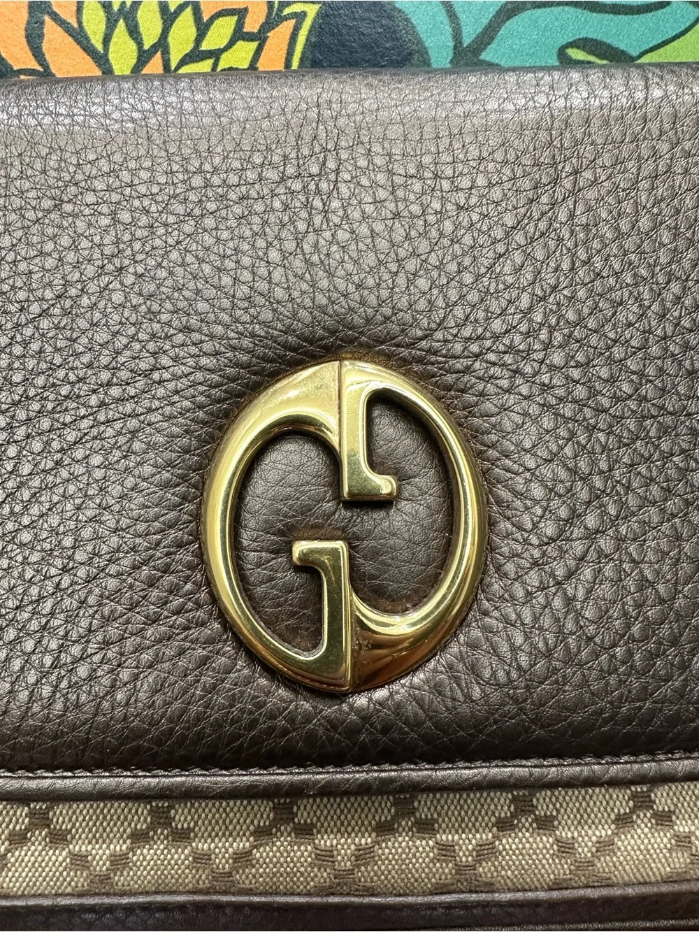 Gucci Interlocking G GG Diamante Canvas & Leather Chain Shoulder Bag Brown - Picture 7 of 15